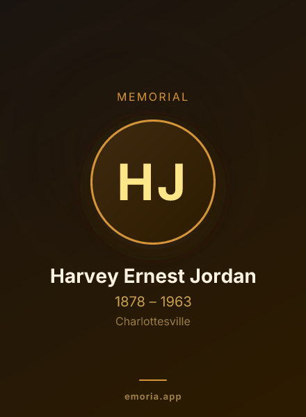 Memorial portrait of Harvey Ernest Jordan
