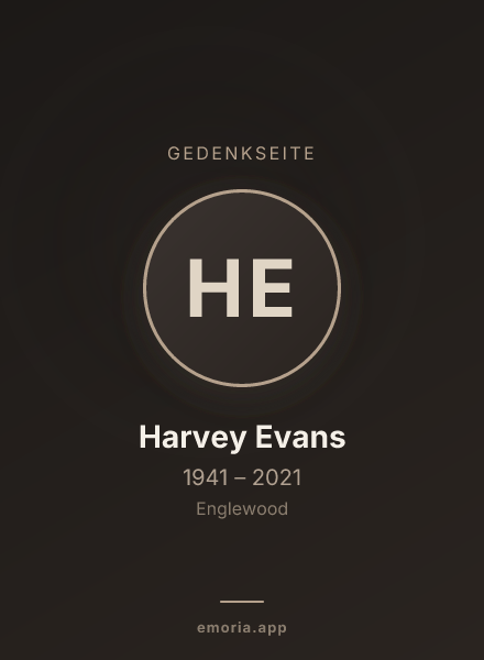 Gedenkportrait von Harvey Evans
