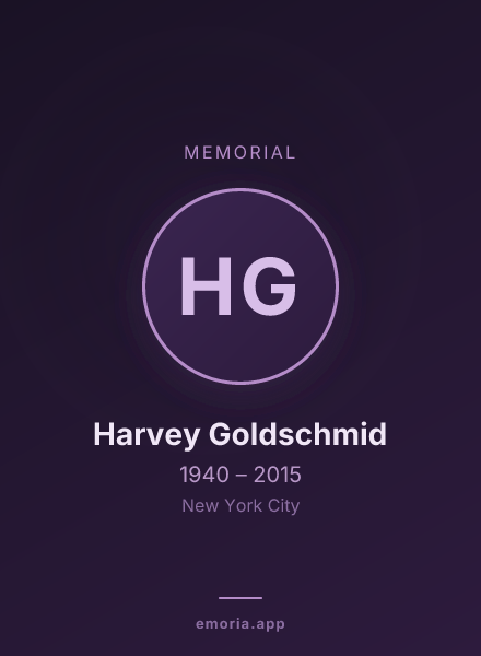 Memorial portrait of Harvey Goldschmid