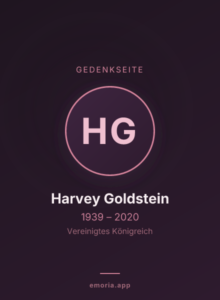 Gedenkportrait von Harvey Goldstein