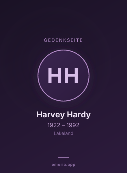 Gedenkportrait von Harvey Hardy