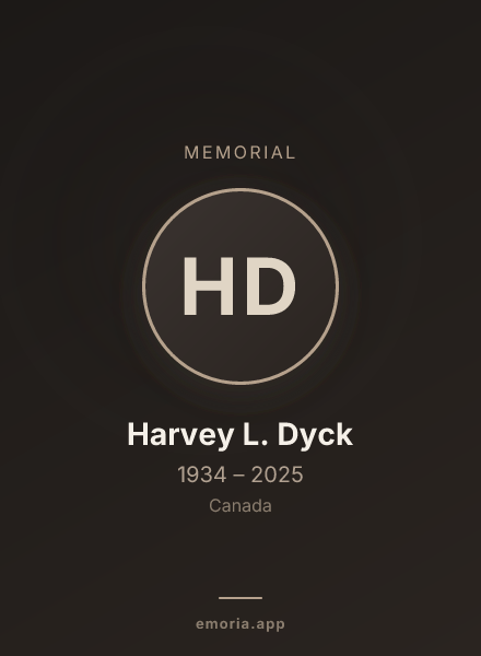 Memorial portrait of Harvey L. Dyck