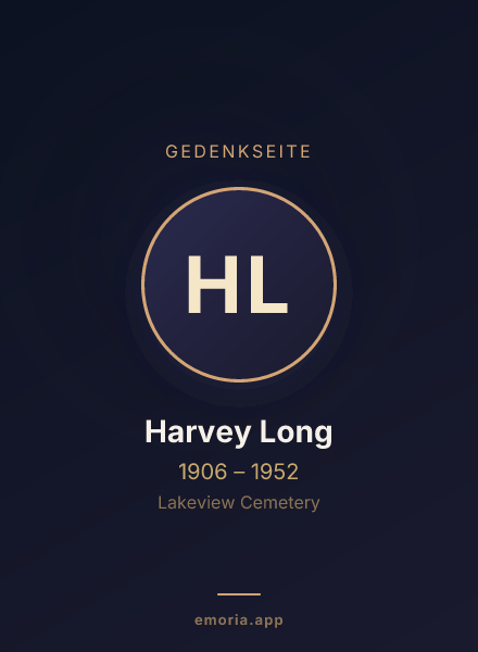 Gedenkportrait von Harvey Long