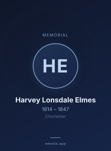 Memorial portrait of Harvey Lonsdale Elmes
