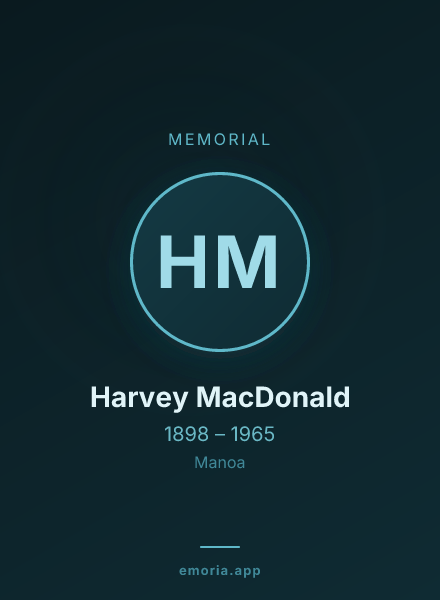 Memorial portrait of Harvey MacDonald
