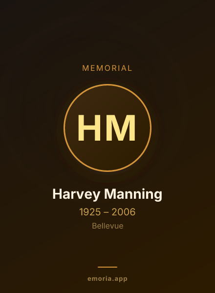 Memorial portrait of Harvey Manning