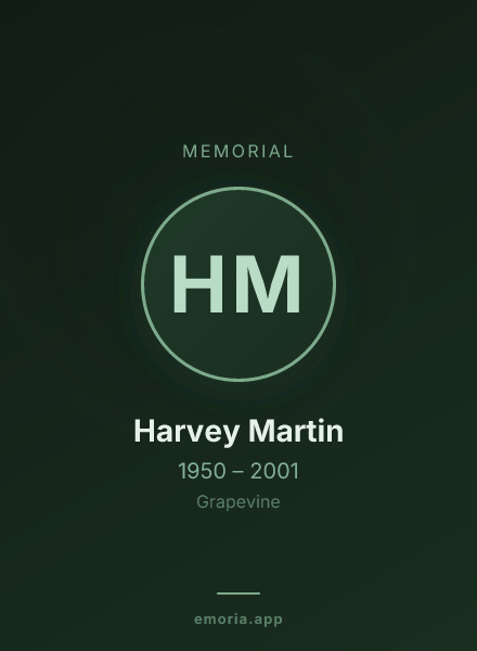 Memorial portrait of Harvey Martin