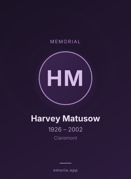 Memorial portrait of Harvey Matusow