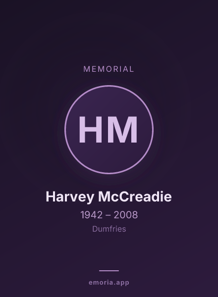 Memorial portrait of Harvey McCreadie