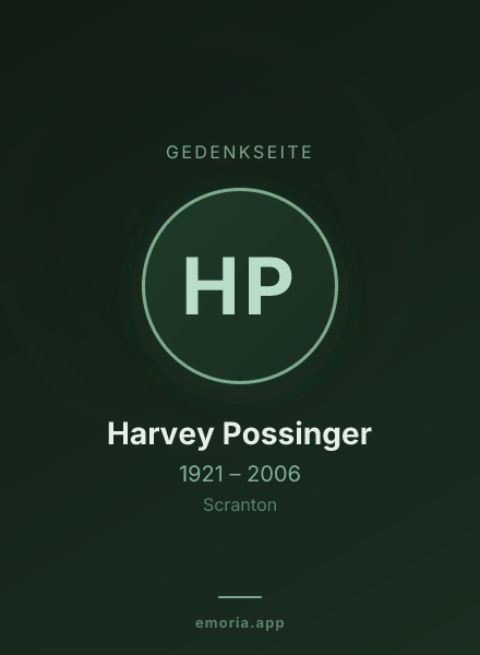 Gedenkportrait von Harvey Possinger