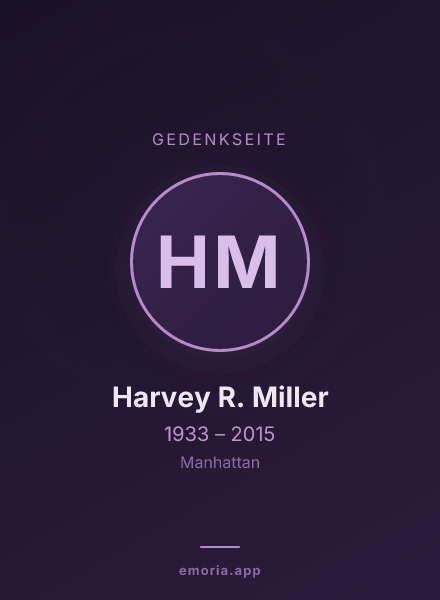 Gedenkportrait von Harvey R. Miller