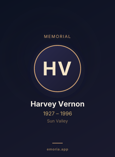 Memorial portrait of Harvey Vernon