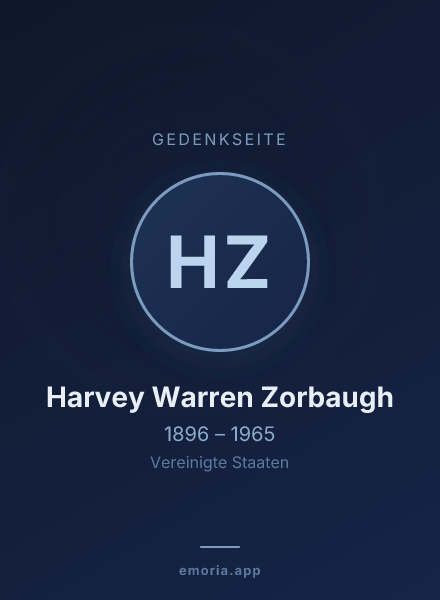 Gedenkportrait von Harvey Warren Zorbaugh