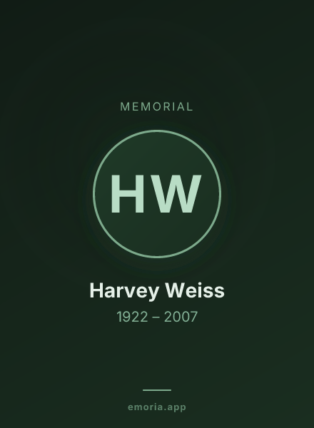 Memorial portrait of Harvey Weiss