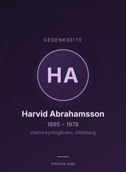 Gedenkportrait von Harvid Abrahamsson