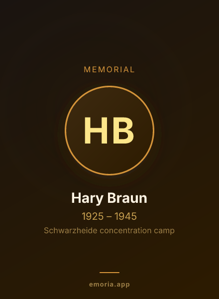 Memorial portrait of Hary Braun