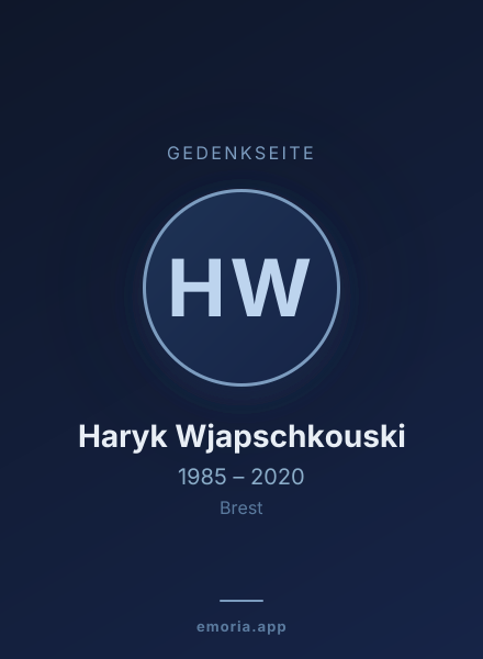 Gedenkportrait von Haryk Wjapschkouski