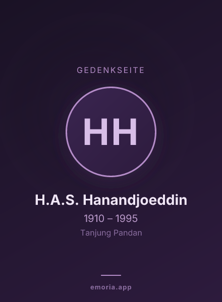 Gedenkportrait von H.A.S. Hanandjoeddin