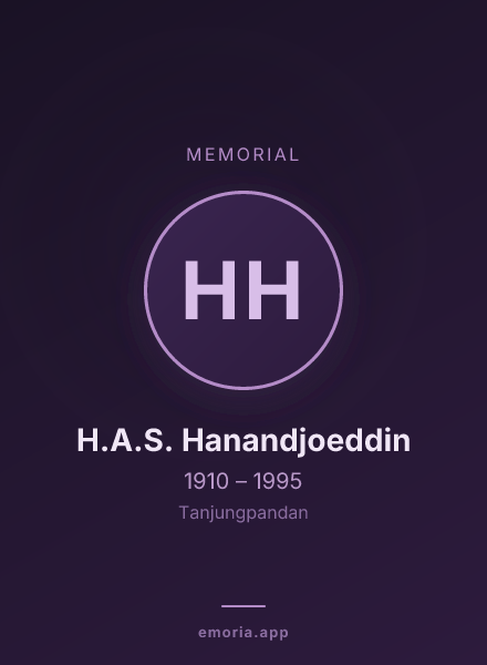 Memorial portrait of H.A.S. Hanandjoeddin