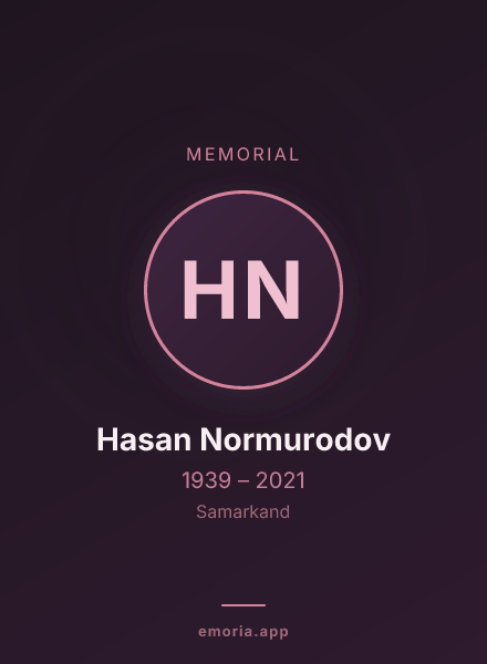 Memorial portrait of Hasan Normurodov