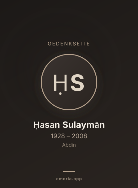 Gedenkportrait von Ḥasan Sulaymān
