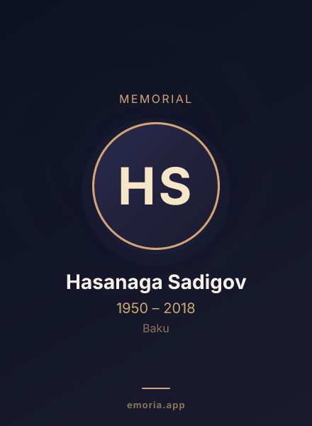 Memorial portrait of Hasanaga Sadigov
