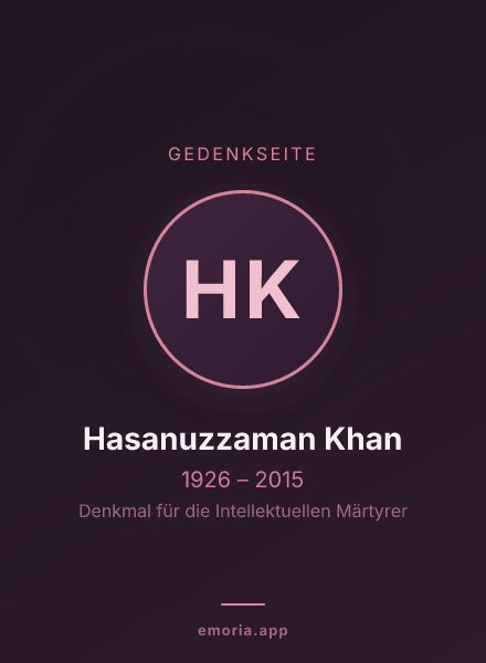 Gedenkportrait von Hasanuzzaman Khan