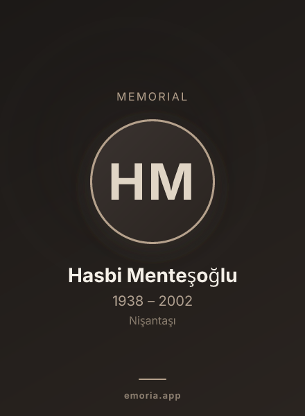 Memorial portrait of Hasbi Menteşoğlu
