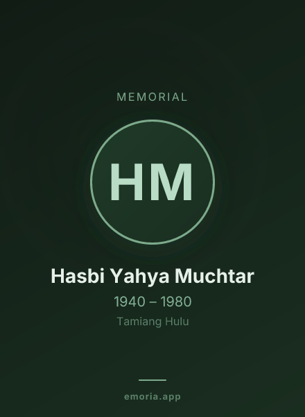 Memorial portrait of Hasbi Yahya Muchtar