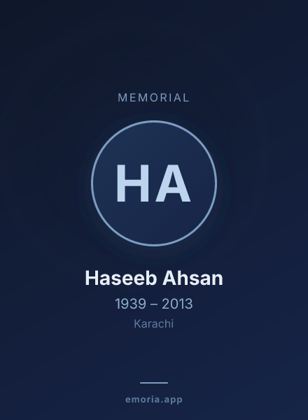 Memorial portrait of Haseeb Ahsan