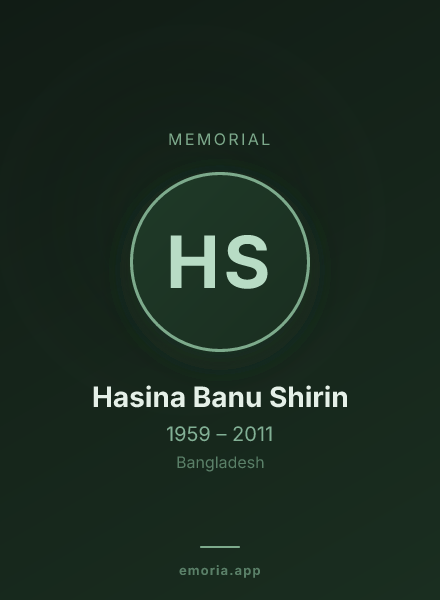 Memorial portrait of Hasina Banu Shirin