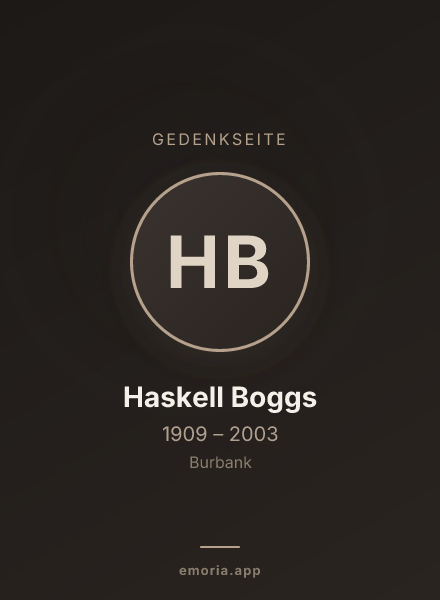 Gedenkportrait von Haskell Boggs