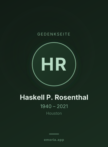 Gedenkportrait von Haskell P. Rosenthal