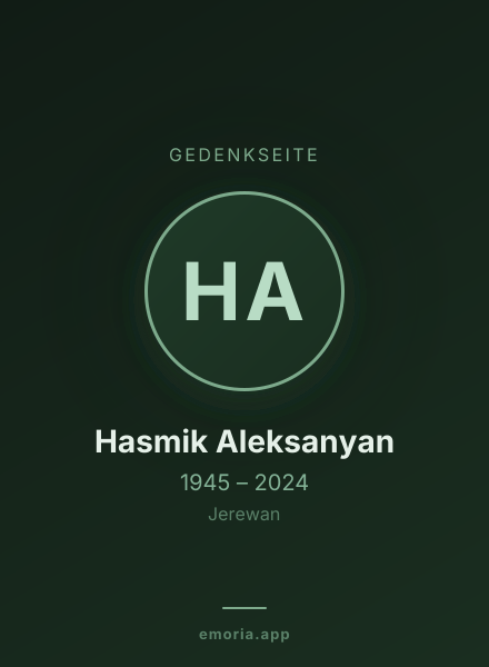 Gedenkportrait von Hasmik Aleksanyan