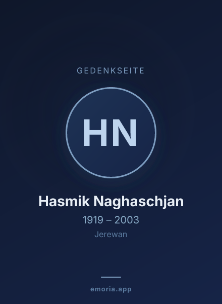 Gedenkportrait von Hasmik Naghaschjan