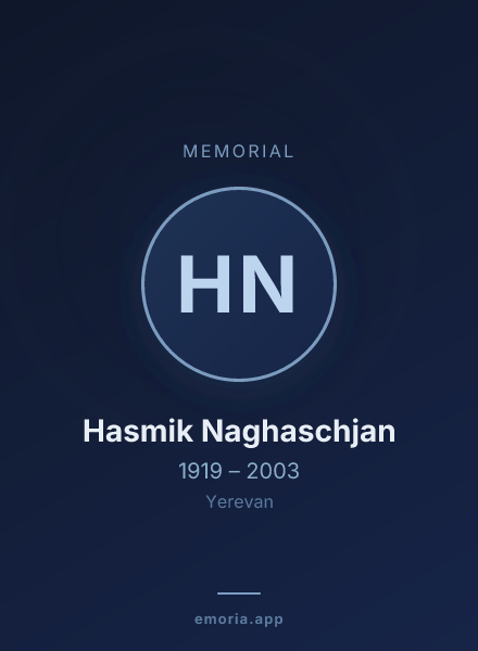 Memorial portrait of Hasmik Naghaschjan