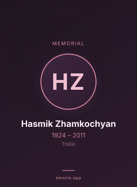 Memorial portrait of Hasmik Zhamkochyan