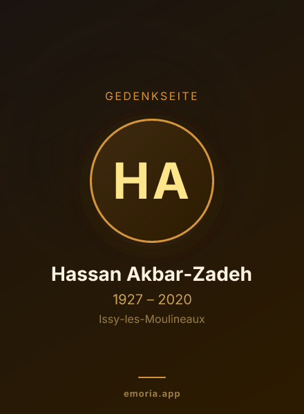 Gedenkportrait von Hassan Akbar-Zadeh