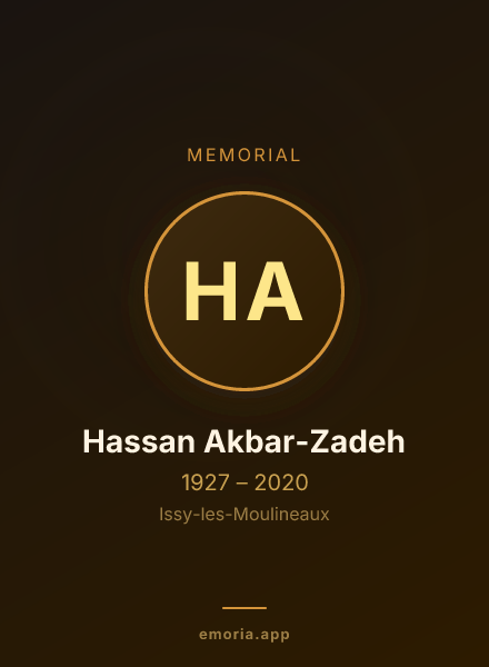 Memorial portrait of Hassan Akbar-Zadeh