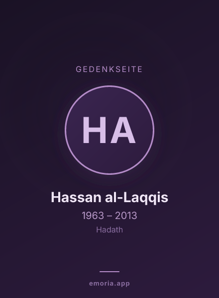 Gedenkportrait von Hassan al-Laqqis