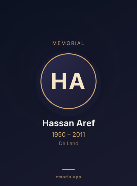Memorial portrait of Hassan Aref