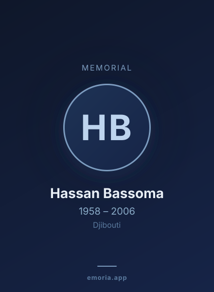 Memorial portrait of Hassan Bassoma