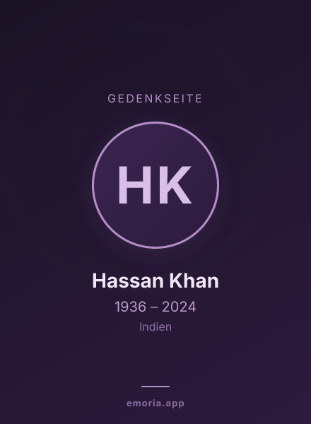Gedenkportrait von Hassan Khan