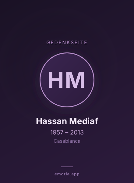 Gedenkportrait von Hassan Mediaf