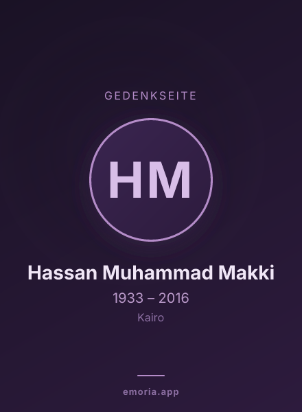 Gedenkportrait von Hassan Muhammad Makki