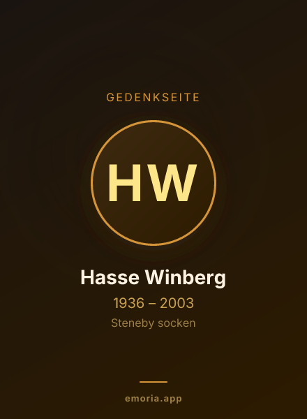 Gedenkportrait von Hasse Winberg