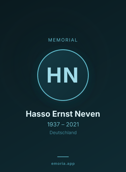 Memorial portrait of Hasso Ernst Neven