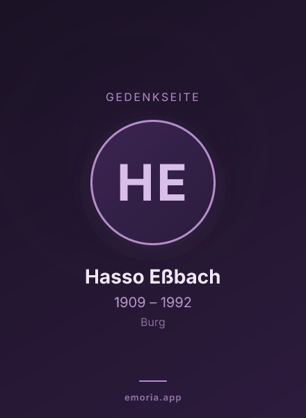 Gedenkportrait von Hasso Eßbach