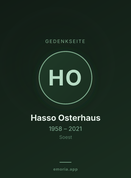 Gedenkportrait von Hasso Osterhaus