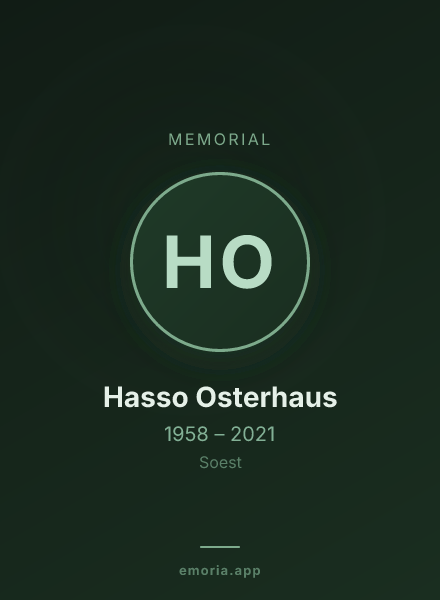 Memorial portrait of Hasso Osterhaus